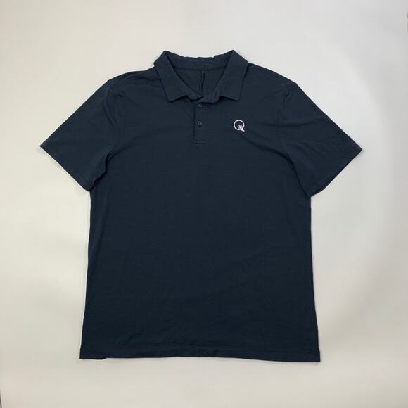 Lululemon Polo Shirt Mens L Large Navy Short Sleeve Collared Performance LOGO - Picture 2 of 9
